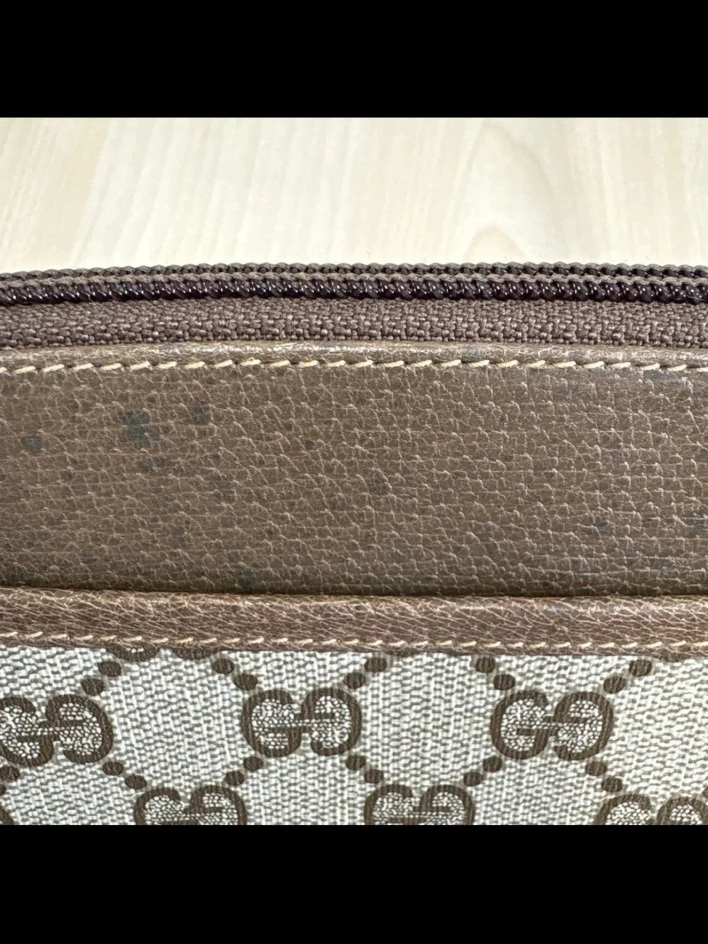 Gucci Beige/Brown Monogram Crossbody Bag with Gold-Tone GG